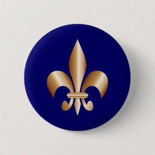 Fleur de lis 6 cm round badge