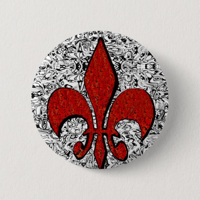 fleur de lis 6 cm round badge (Front)