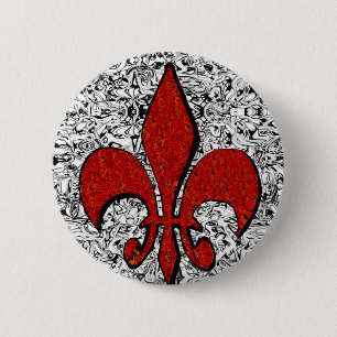 fleur de lis 6 cm round badge