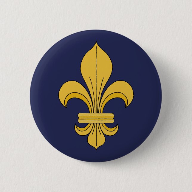 Fleur-de-lis 6 Cm Round Badge (Front)