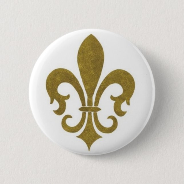 FLEUR DE LIS 6 CM ROUND BADGE (Front)