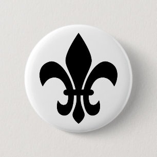 Fleur de Lis 6 Cm Round Badge