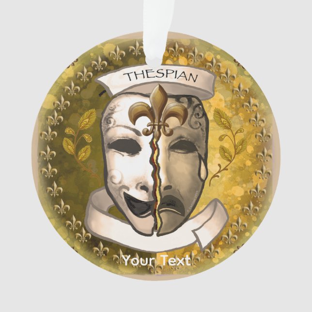 Fleur De Lis Actor Masks Ornament (Front)