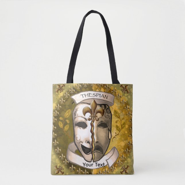 Fleur De Lis Actor Masks Tote Bag (Front)