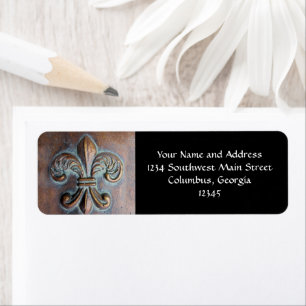 Fleur De Lis, Aged Copper-Look Printed
