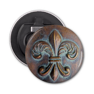 Fleur De Lis, Aged Copper-Look Printed Bottle Opener