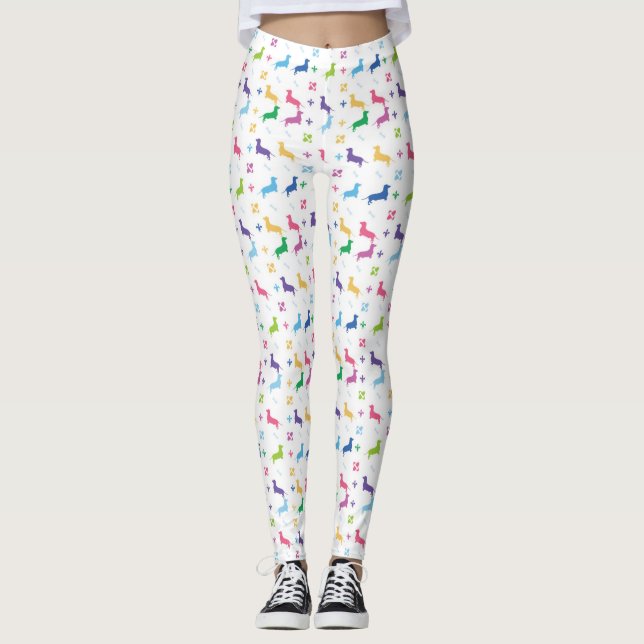 Fleur De Lis and Dachshunds Leggings (Front)