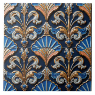 Fleur-de-Lis and Fans Tile