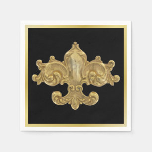 Fleur De Lis Antique Gold Napkin