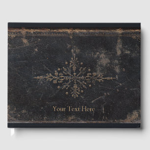 Fleur-de-lis Antique Leather Guest Book