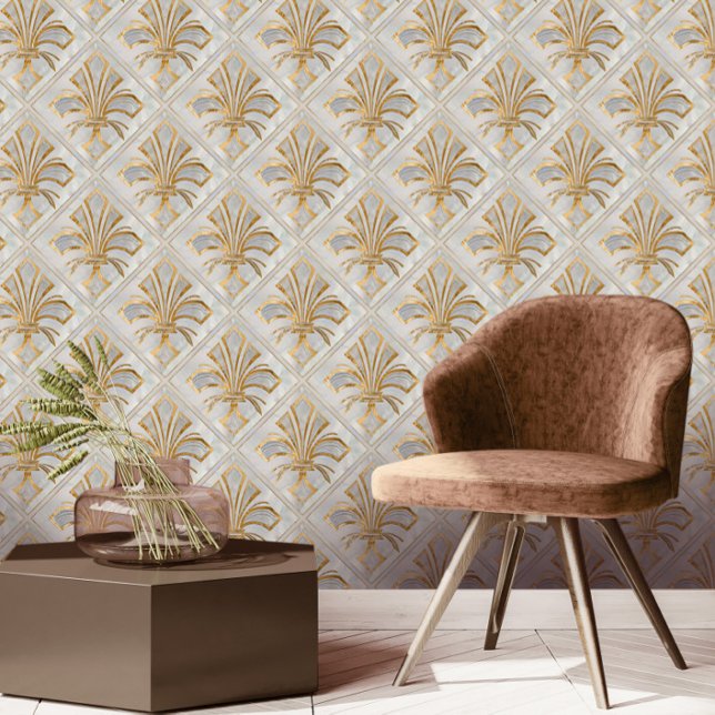 Fleur-de-lis Art Deco - pearl and gold Wallpaper (Creator Uploaded)