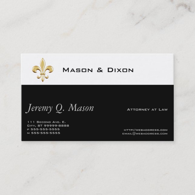 Fleur De Lis / Attorney Business Card (Front)