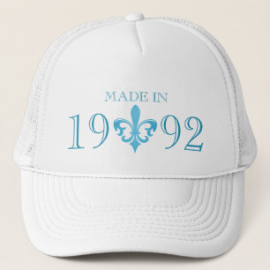 Fleur de lis authentic age made in blue hat