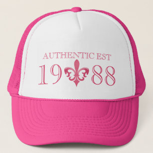 Fleur de lis authentic age pink hat