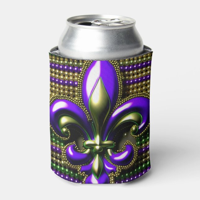 Fleur de lis Beaded  Mardi Gras  Can Cooler (Creator Uploaded)