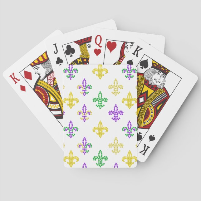 Fleur de Lis Beads - White Playing Cards (Back)