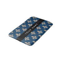Fleur de Lis, Beige on Navy Blue, Royal, Your Name
