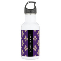 Fleur de Lis, Beige on Purple, Royal, Your Name