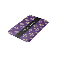 Fleur de Lis, Beige on Purple, Royal, Your Name