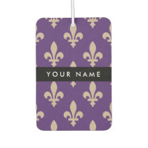 Fleur de Lis, Beige on Purple, Royal, Your Name