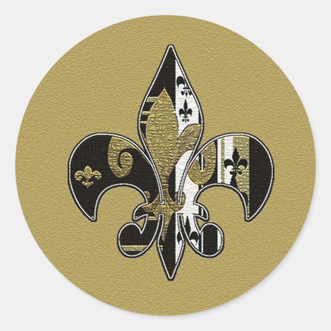 Fleur de lis black and gold stickers (Front)