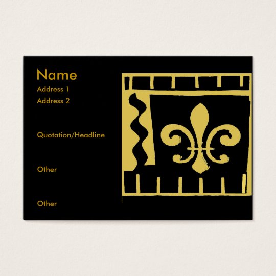 Fleur De Lis Black and Gold Tiles Business Card
