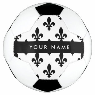 Fleur de Lis, Black on White, Black, Your Name Football