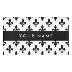 Fleur de Lis, Black on White, Black, Your Name Tag