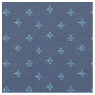 Fleur de Lis Blue French Vintage Pattern Fabric