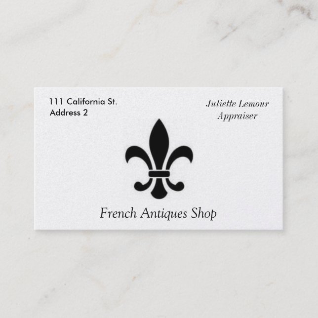 Fleur De Lis Business Card (Front)