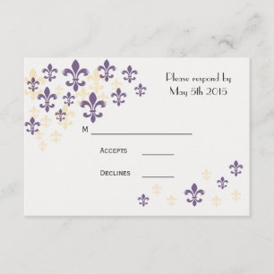 Fleur de Lis Cascade RSVP Cards