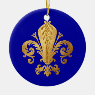 Fleur-de-lis Ceramic Tree Decoration