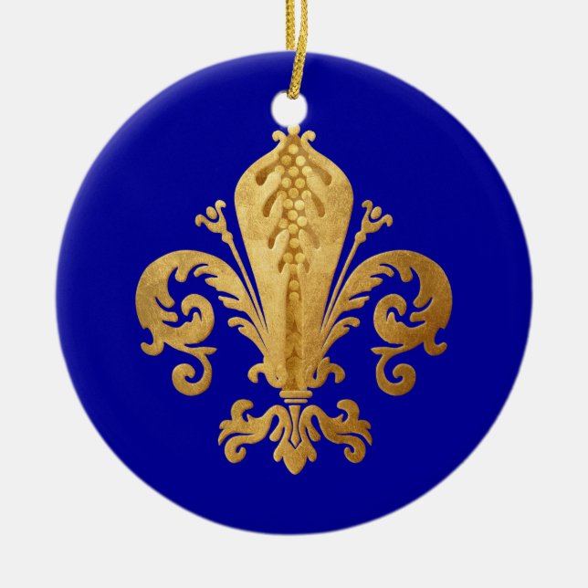 Fleur-de-lis Ceramic Tree Decoration (Front)