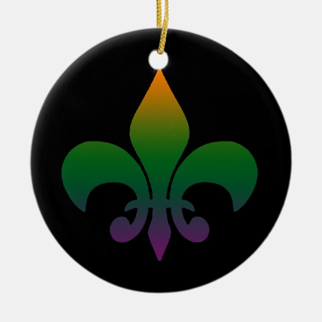 Fleur de lis ceramic tree decoration (Front)