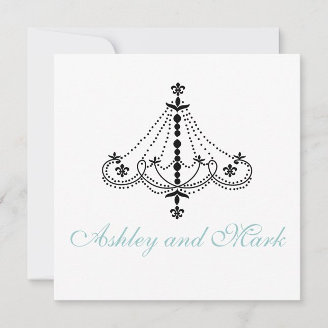 Fleur de Lis Chandelier Wedding Invitations (Front)