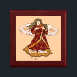 Fleur de lis Christian angel  Gift Box<br><div class="desc">Fleur De Lis Angel Jewellery Box, Angel t-shirts and Angel gifts by ArtMuvz Illustration. Romantic Fleur De Lis Angel t-shirt for Mum, Dad, kids, baby. Christian Angel birthday and christmas gifts, tote bag, mug, hat. Angel gifts are a thoughtful and meaningful way to show someone you care. Whether you're looking...</div>