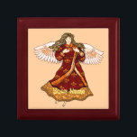 Fleur de lis Christian angel  Gift Box<br><div class="desc">Fleur De Lis Angel Jewellery Box, Angel t-shirts and Angel gifts by ArtMuvz Illustration. Christian Angel birthday and christmas gifts, tote bag, mug, hat. Angel gifts are a thoughtful and meaningful way to show someone you care. Whether you're looking for a gift for a friend, family member, or loved one,...</div>