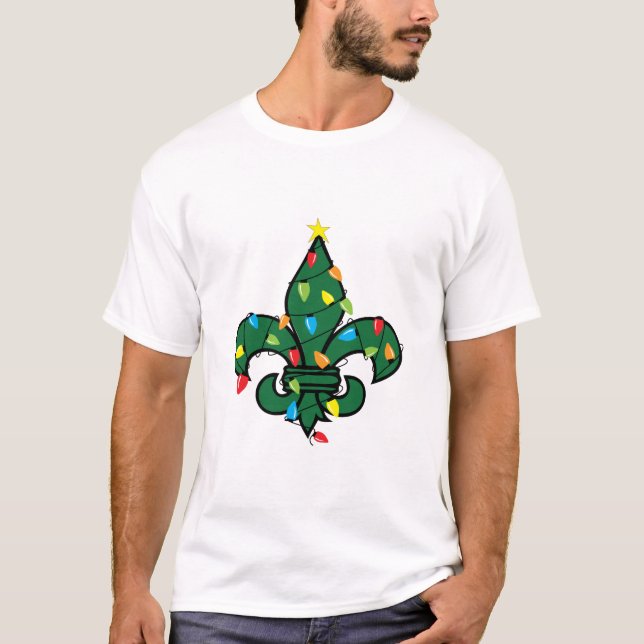 Fleur De Lis Christmas T-Shirt (Front)