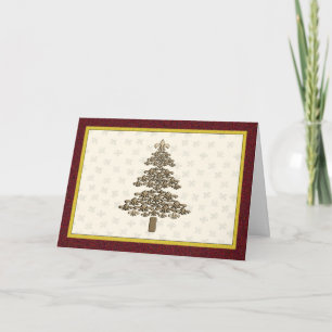Fleur de Lis Christmas Tree Greeting Holiday Card