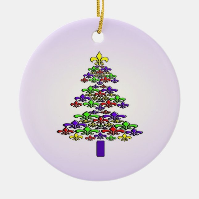 Fleur de Lis Christmas Tree Ornament (Front)