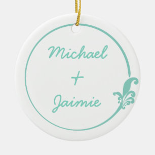 Fleur-de-Lis Circle Ceramic Tree Decoration