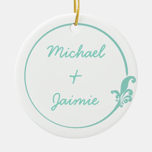 Fleur-de-Lis Circle Ceramic Tree Decoration (Front)