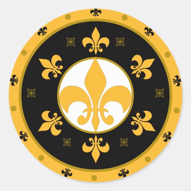 fleur de lis classic round sticker (Front)