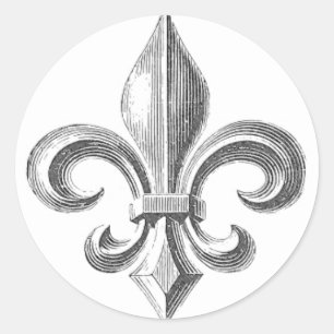 Fleur de Lis Classic Round Sticker