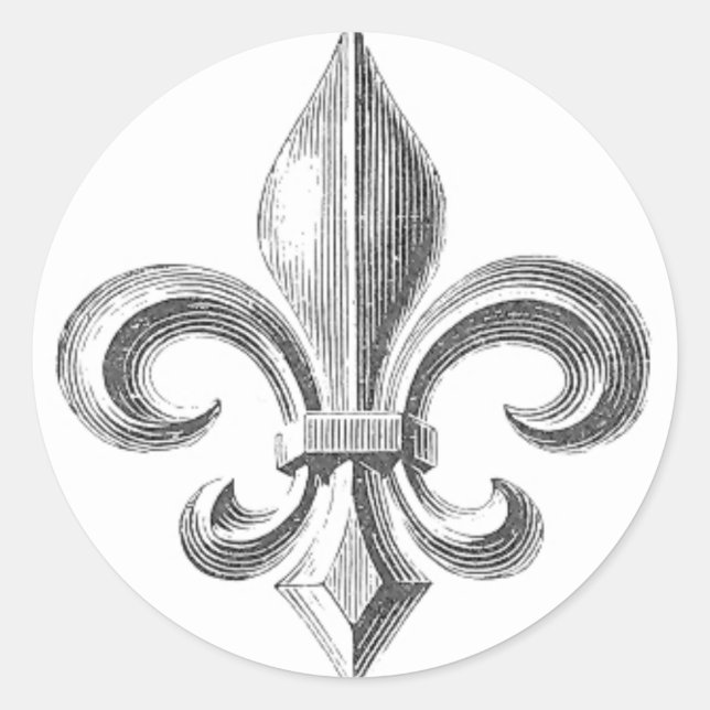 Fleur de Lis Classic Round Sticker (Front)