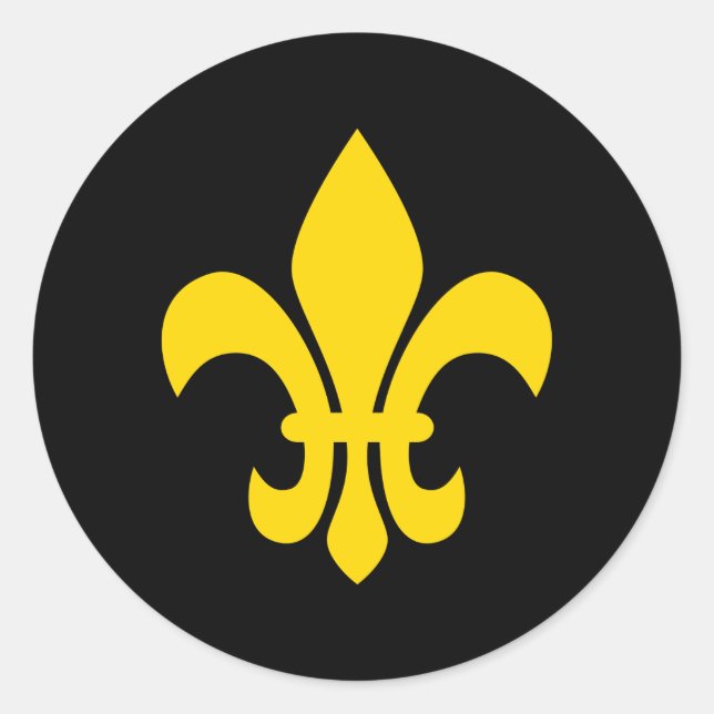 Fleur de Lis Classic Round Sticker (Front)