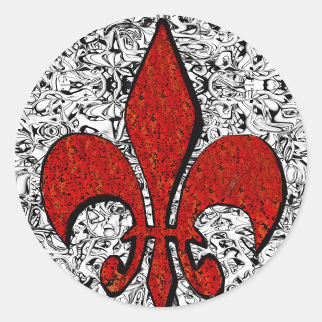 fleur de lis classic round sticker (Front)