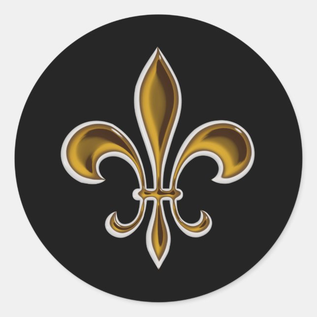 Fleur De Lis Classic Round Sticker (Front)