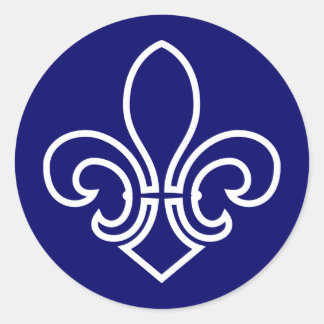 Fleur de Lis Classic Round Sticker
