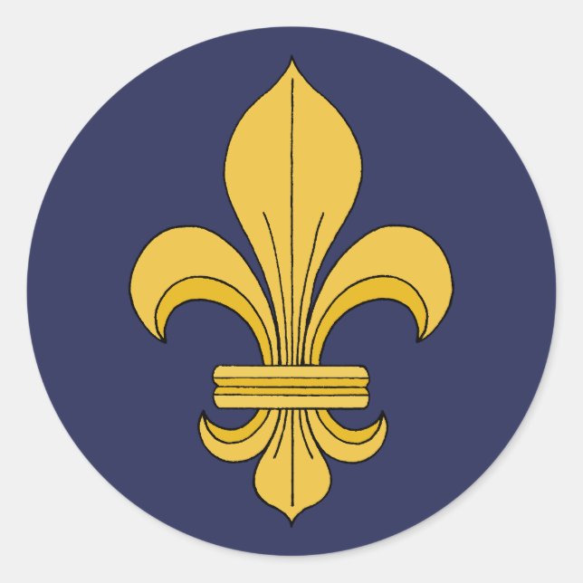 Fleur-de-lis Classic Round Sticker (Front)
